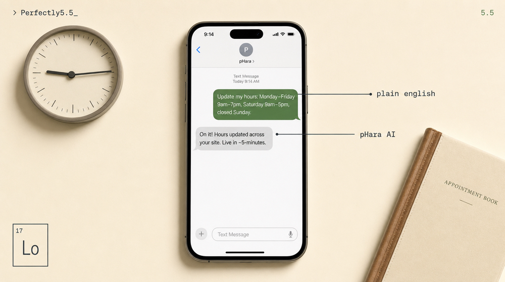 Update your salon hours, location, and contact info by text