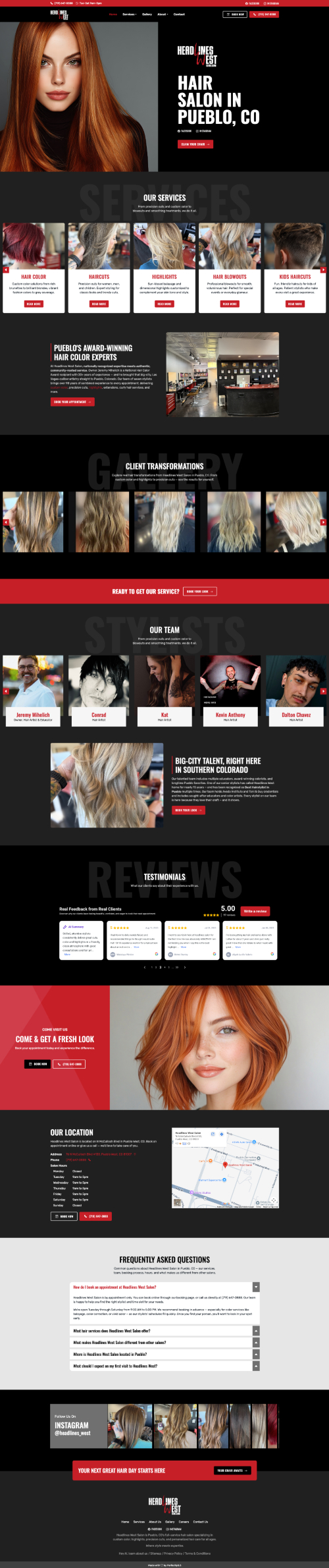 Headlines West Salon website